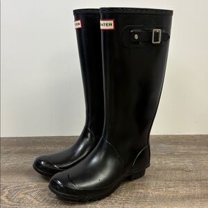 🖤 Hunter “Huntress” Tall Rain Boots – Black – Women’s US 7 Men’s 6 🖤